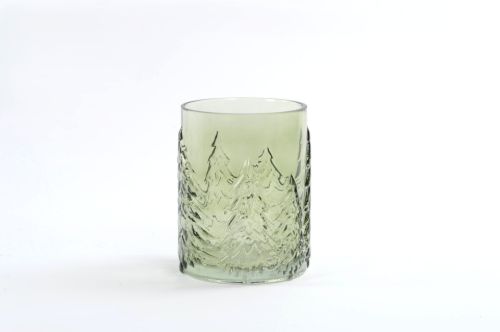 Bild von Windlicht Votiv, Pine Tree Ø13x H16cm, grün