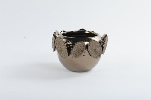Bild von BlumenTopf, Altai Keramik Ø22.5x H15.5cm, gold