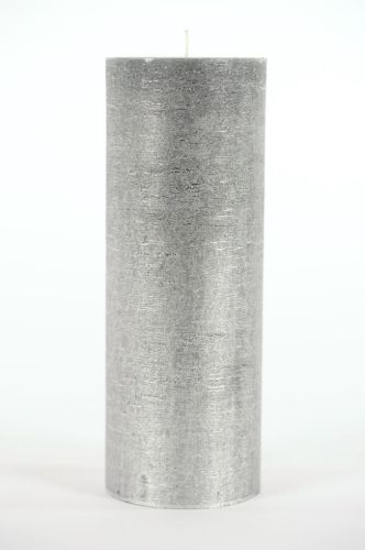Bild von Metallic Zylinderkerze, 27cm x Ø100mm, black silver