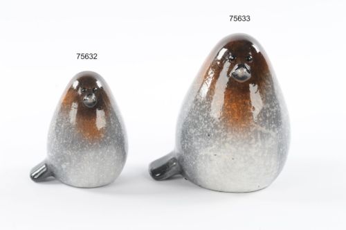 Bild von Vogel, Messenger - Keramik Ø8.2x 6.7x H9.3cm, grau