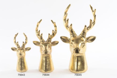 Bild von Hirsch, Gold Art - Polyresin 7x 6.5x 9cm, gold