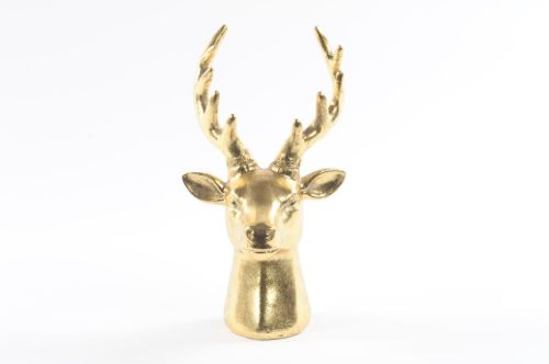 Bild von Hirsch, Gold Art - Polyresin 13x 12.5x 23cm, gold