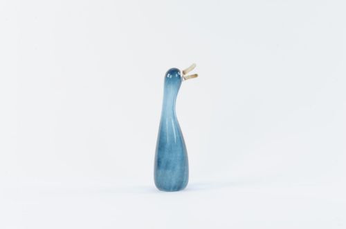 Bild von Blue Duck, Glas mundgeblasen 7.5x 7.5x 37cm, blau