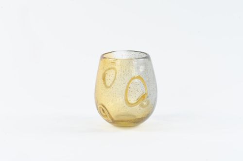 Bild von Glasvase, Expression - mundgeblasen Ø13x H15cm, amber/grey