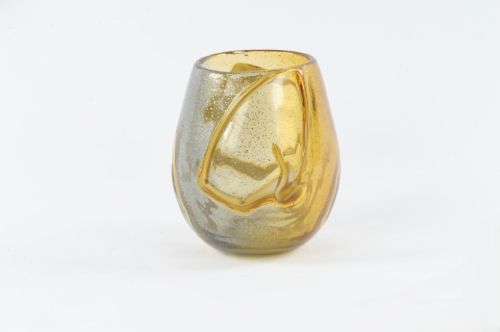 Bild von Glasvase, Expression - mundgeblasen Ø18x H22cm, amber/grau
