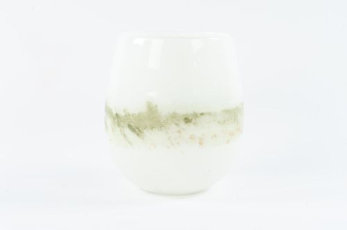 Bild von Glasvase, Field - mundgeblasen Ø22x H24cm, grün/weiss