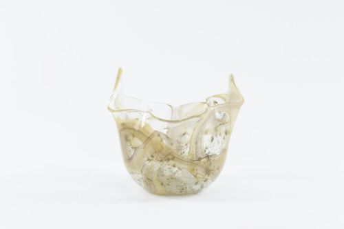 Bild von Glasvase, Mystery - mundgeblasen Ø22x H21cm, grün/weiss