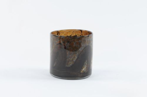 Bild von Glasvase Votiv, Night - mundgeblasen Ø15x H15cm, brown