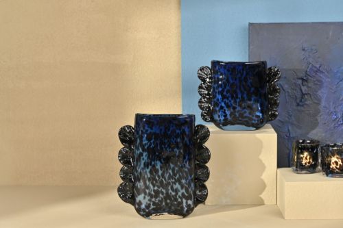Bild von Glasvase, Salamander Ø23.4x 8.2x H20.3cm, blue