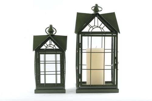 Bild von Light house, metall Set 2 - 17x 35 / 24x45cm, grün