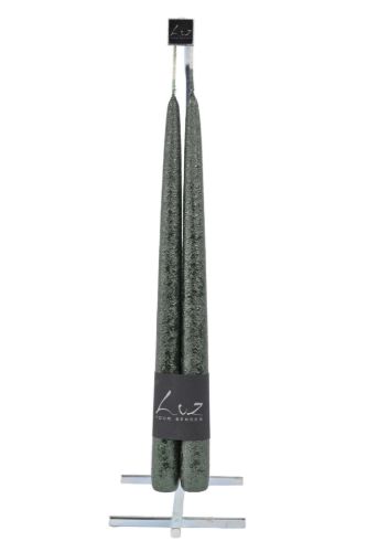 Bild von Metallic Tauchkerze, 30cm x Ø22mm - Paar, grün