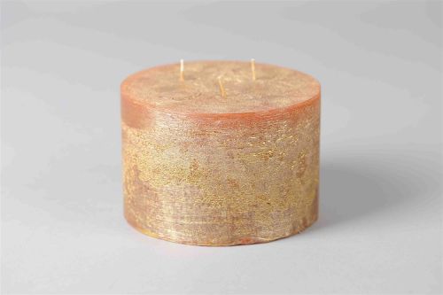 Bild von Met. 3-Docht Zylinderkerze, H10cm x 150mm, kupfer*
