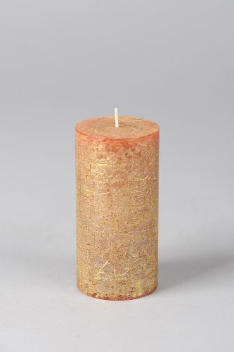 Bild von Metallic Zylinderkerze, 12cm x Ø60mm, kupfer*