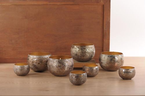 Bild von Windlicht, Silverflake Metall - Set/4, silber